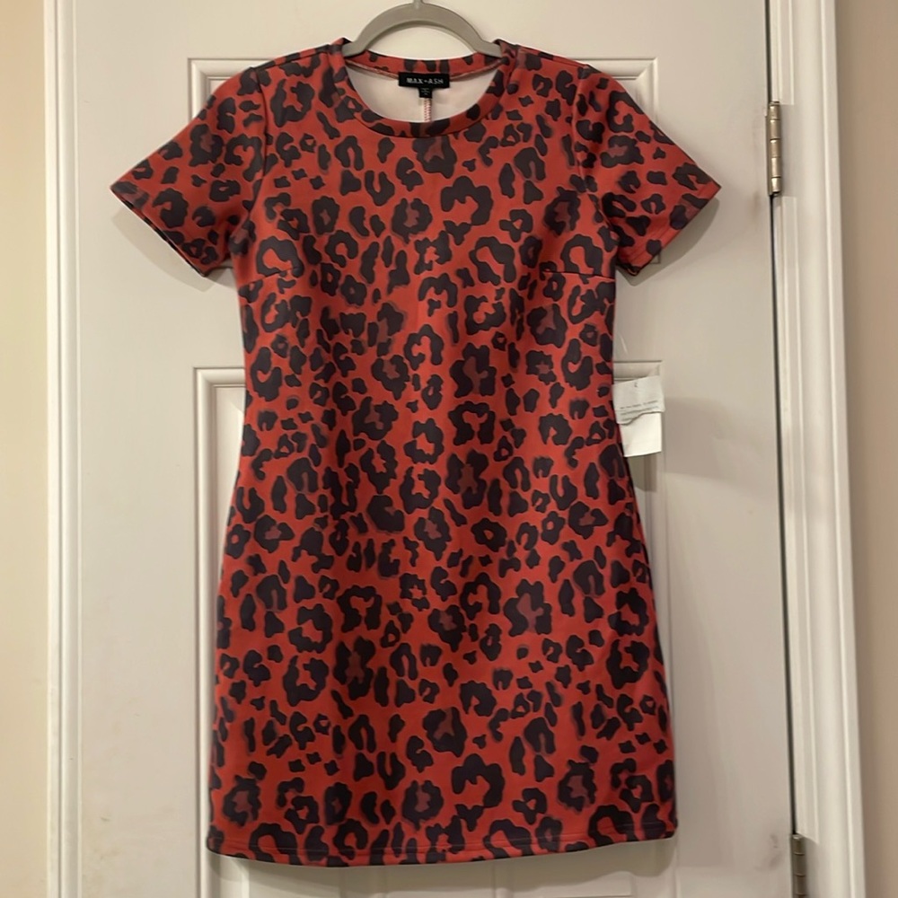 NWT Max + Ash Leopard Shirt Dress Sz XS